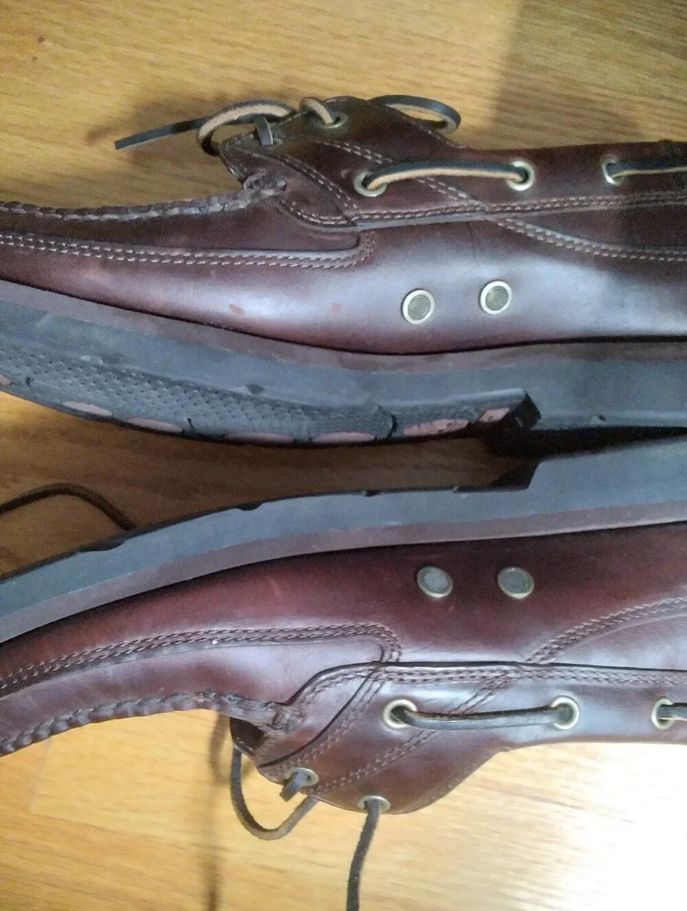 Timberland Men's   Dark Brown Leather Lace-Up Boat Shoes